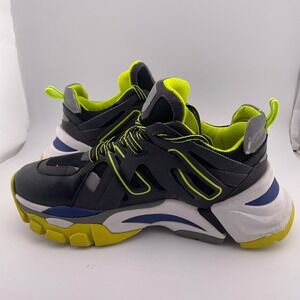 Ash Free Chunky Sneakers Black Neon Yellow Reflective Mens 6.5 EU 39 Trainers